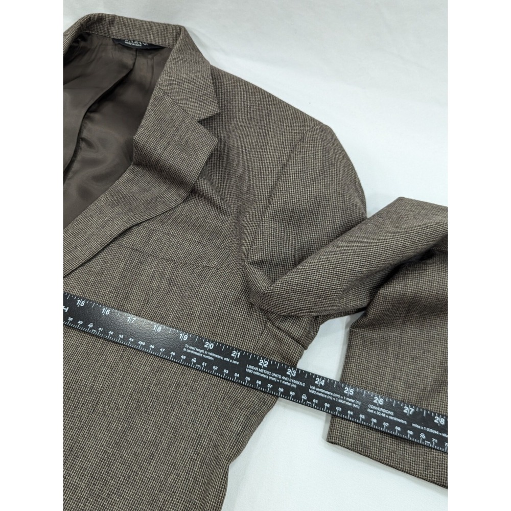 Jos. A Bank Blazer Coat Sport Jacket‎ Wool Cashmere Nailhead Brown 42R 46" Chest - Picture 13 of 14